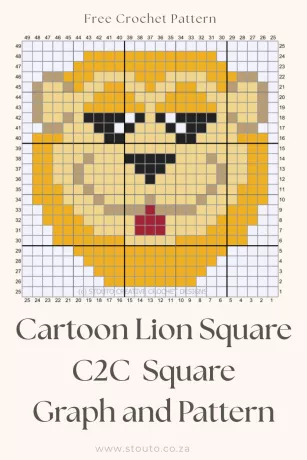 Free Forever Lazy Lion C2C Crochet Pattern and Graph