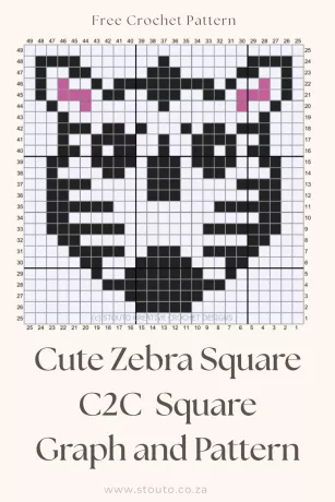 Free Forever Lazy Lion C2C Crochet Square Pattern