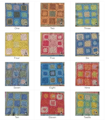 Granny squares crochet blanket pattern
