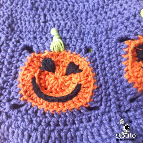 Jack-O-Lanten small Crochet squares