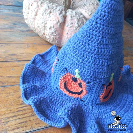 Witches Cone hat with Halloween pumkins