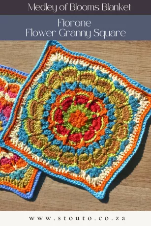 Beginner-friendly crochet flower granny square pattern with a structured floral motif
