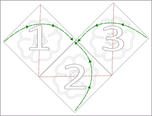 Flip joined squares to create bag base