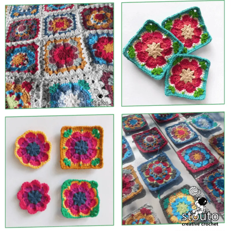 Collection of free small crochet square patterns