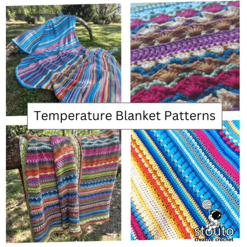 Temperature blanket crochet pattern collection with color chart
