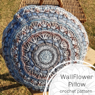 WallFlower Scatter Pillow Crochet Pattern Cover 