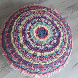 Colorfull crochet cushion cover