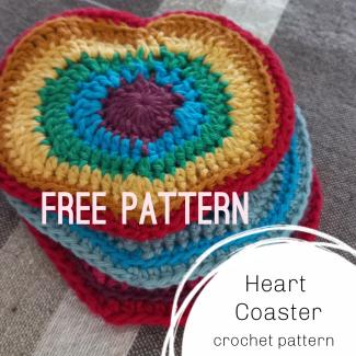 Heart Shaped Coaster free crochet pattern 
