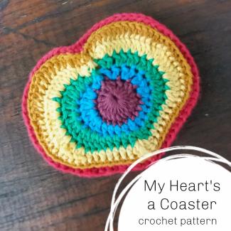 Heart Shaped crochet coaster 