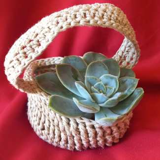 Crochet-basket-planter-mini-pot