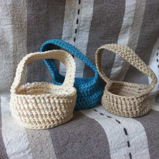 Multiple-crochet-basket-solid-color