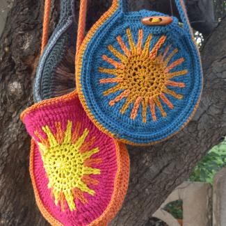 African sun crochet bag tote pattern