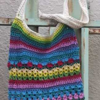 colorfull - boho crochet tote sling bag