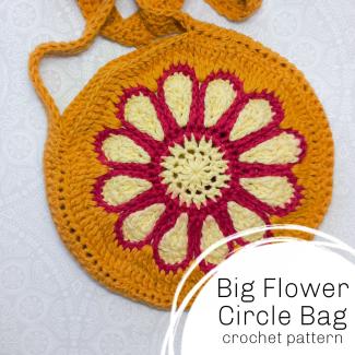 Big Flower Crochet Circle Bag Pattern 