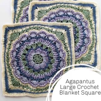 Agapanthus Africanus Crochet Flower Square  