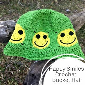 Happy Smiles Crochet Bucket Hat cover image 