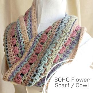 Easy cozy boho winter crochet scarf 