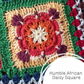 Modern African Daisy Crochet Square With a Twist 
