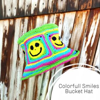 Bright crochet bucket hat 