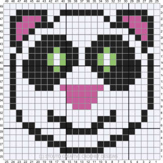 Baby Blanket Panda Crochet Pattern C2C Square