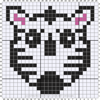 C2C Pattern Graph for Zebra Crochet Square