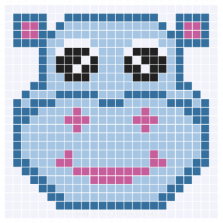 C2C Crochet Cartoon Hippo Square 