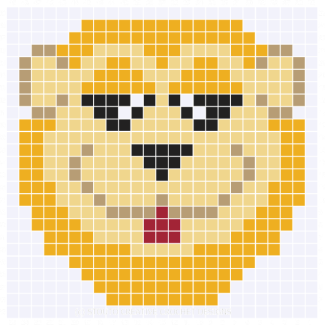 Free Forever Lazy Lion C2C Crochet Square Pattern 