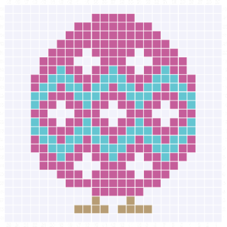 C2C Graph for Diamonf pattern Easter Egg with chicken legs pattern 