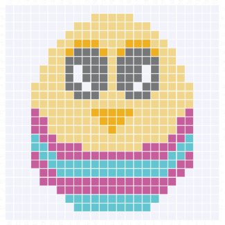 C2C Graph for Baby Chick in Easter Egg with chicken legs pattern 