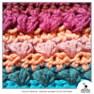 Half double crochet Cluster Floral Stitch 