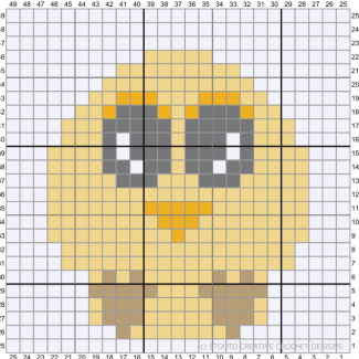 Cute Baby Chicken Sitting Down C2C Graph and Pattern