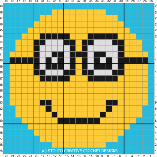 C2C Crochet Emoticon Smart Face Graph and Pattern