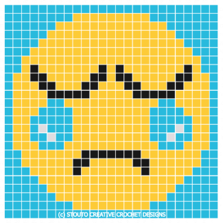 C2C Crochet Emoticon Sad Face Graph and Pattern 