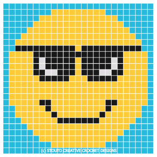 C2C Crochet Emoticon Sunglasses Graph and Pattern 