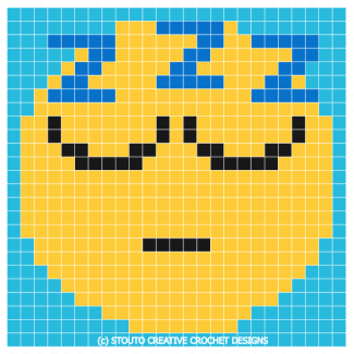 C2C Crochet Emoticon Sleepy Face Graph and Pattern 