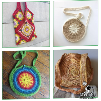 Collection of crochet bag patterns from Stouto Creative Crochet