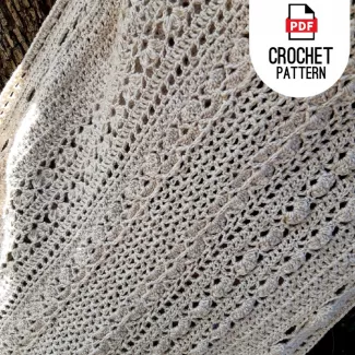 Flower Crochet Chunky Winter Blanket Scarf Pattern