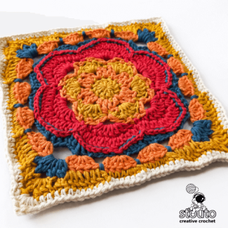 Big Flower Crochet Square – Free Crochet Pattern 