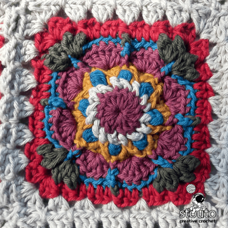 Small Flower Motifs Two Free Pattern - Granny Squares Blanket 