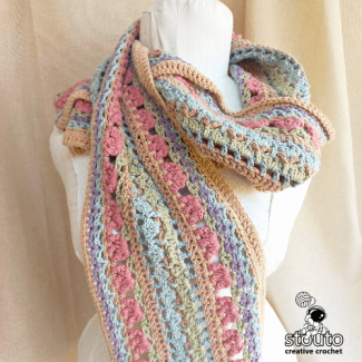 Handmade Floral Crochet Scarf – Boho Design