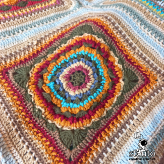 Layered petal bloom granny square crochet flower design 