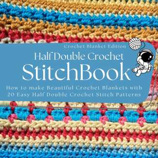 Cozy crochet blanket made using half double crochet stitch patterns 