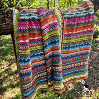 Easy mixed crochet stitches sampler blanket all in one pattern