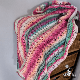 Flower garden stitch crochet design creating a flowing botanical effect