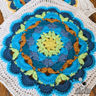 Forget Me Nots crochet square pattern