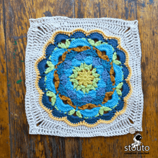 Crochet Forget Me Nots flower motifs