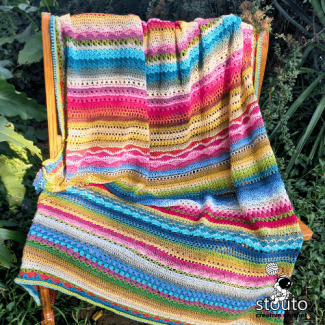 Multi stitch crochet blanket free pattern with mixed stitch rows