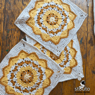 Textured crochet flower square, Flower Granny Square crochet pattern