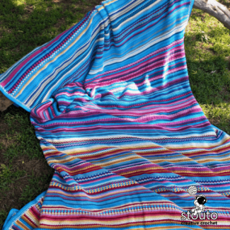 Weather blanket crochet project tracking yearly temperature changes