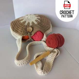 Boho crochet crossbody bag with adjustable shoulder strap